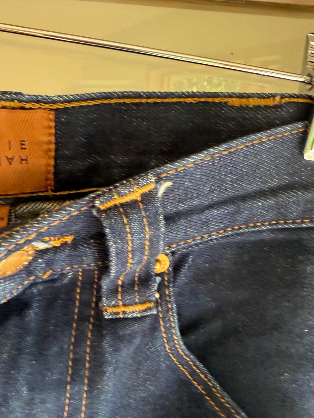 High-Rise Wide Leg Dark Blue Jeans - Classic Flare - Picture 9 of 11